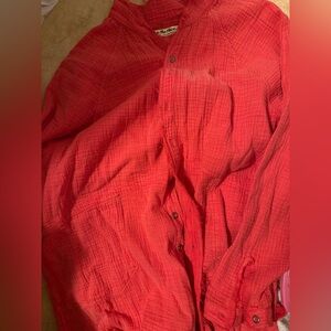 We The Free Coral-Red Lightweight Top